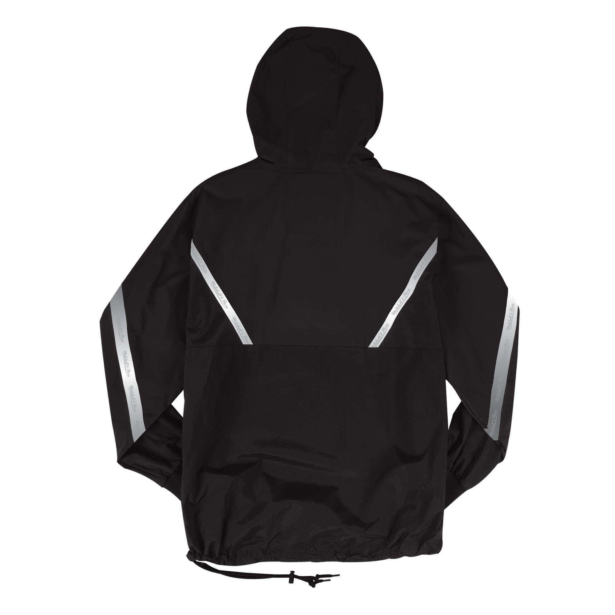 Philadelphia 76ers Mitchell & Ness NBA Reflective Half Zip Anorak Jacket - Black