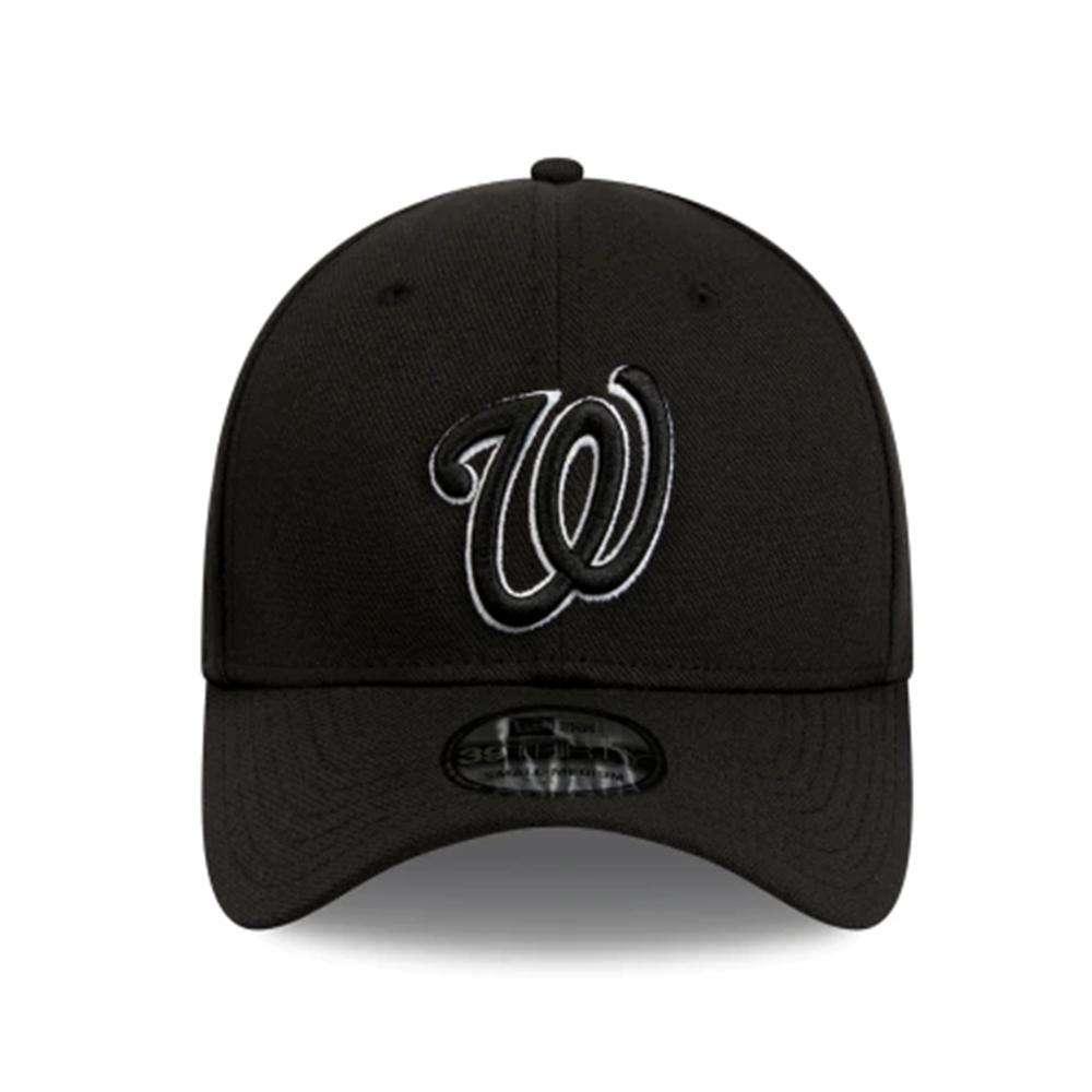 Washington Nationals New Era MLB Black & White 39THIRTY Curve Hat