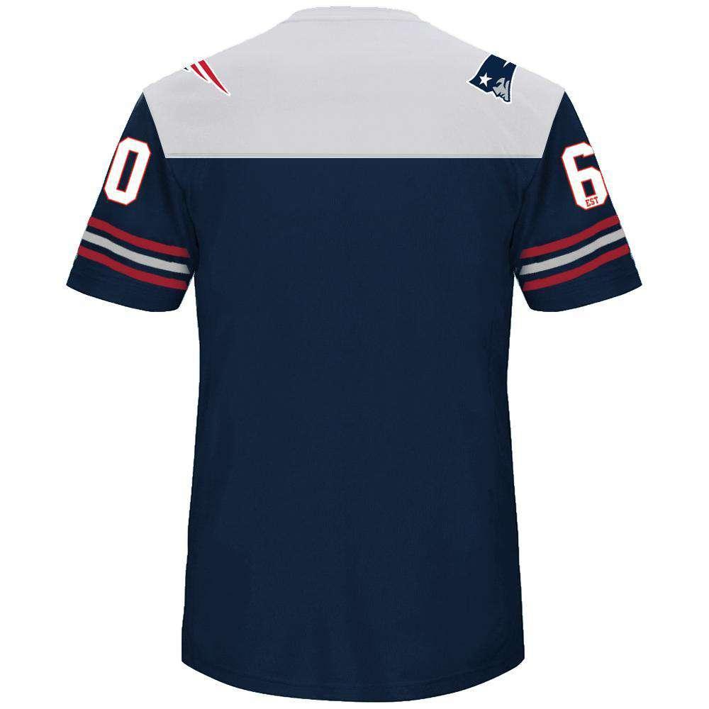 New England Patriots Majestic NFL Glenver Poly Mesh Shirt - Navy