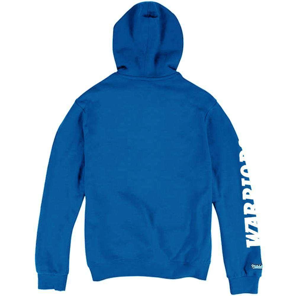 Golden State Warriors Mitchell & Ness NBA HWC Wordmark Hoodie Jumper - Blue