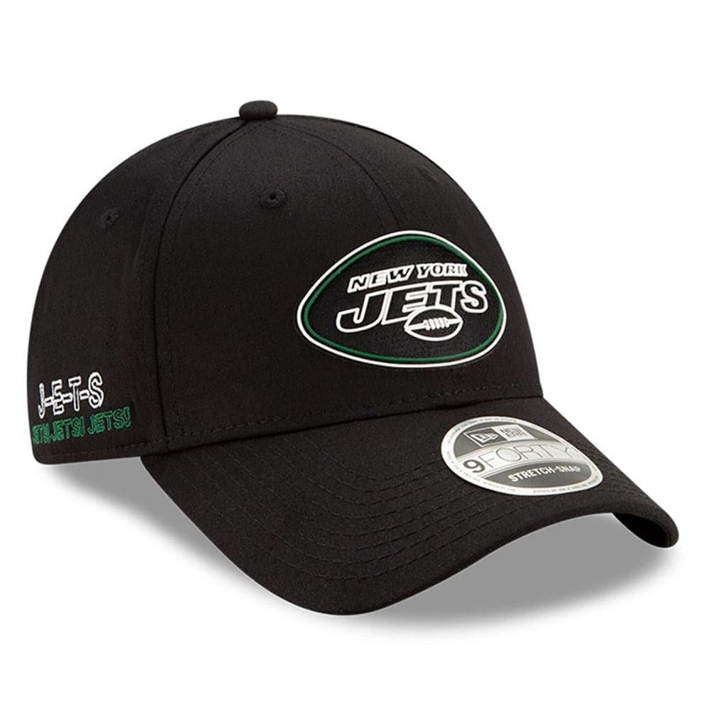 New York Jets New Era NFL 2020 Draft 9FORTY Stretch Snapback Curve Hat - Black