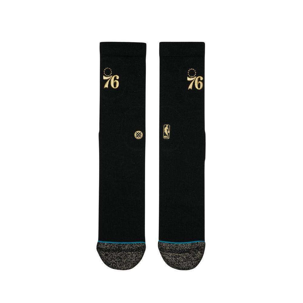 Philadelphia 76ers Stance NBA Gold Trophy Crew Socks - Black