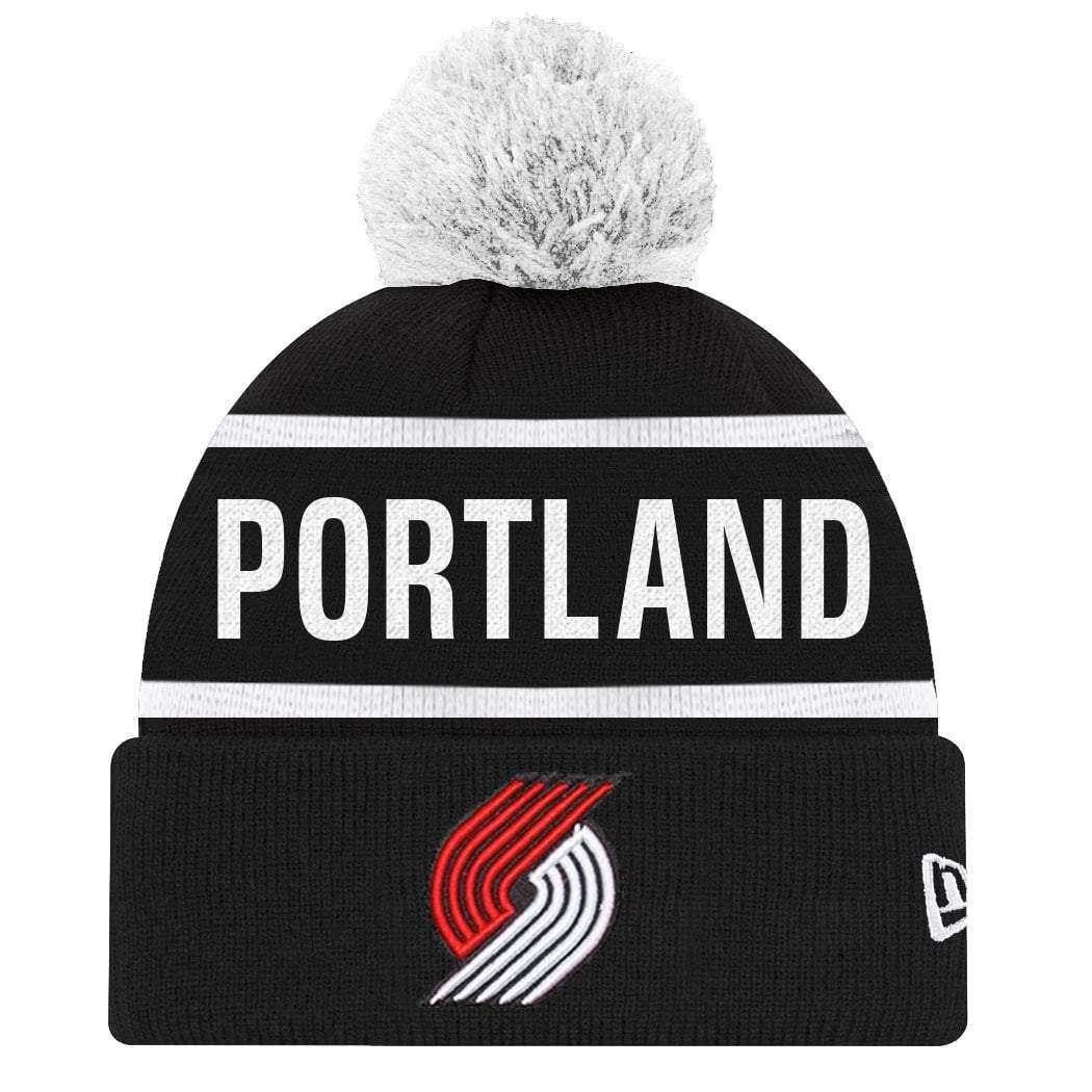 Portland Trail Blazers New Era NBA Team On Fire Knit Beanie - Black