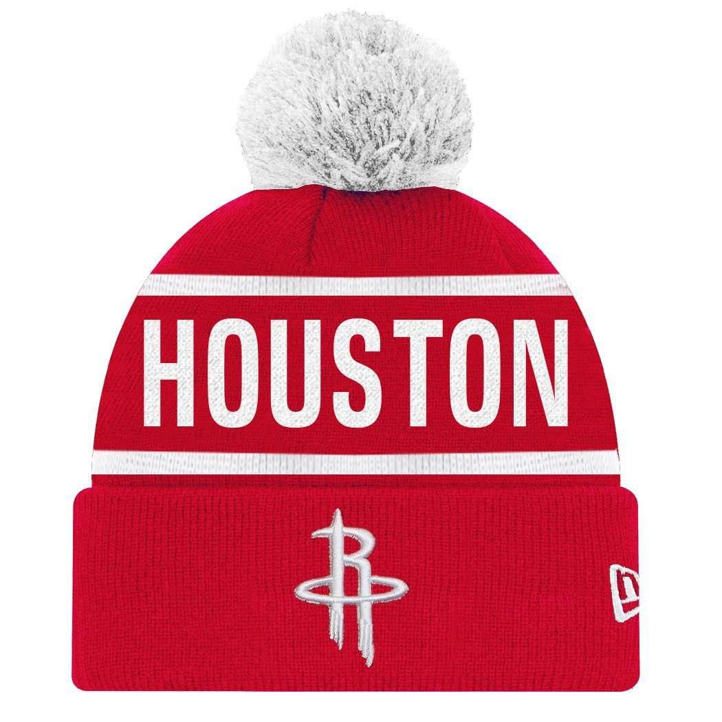 Houston Rockets New Era NBA Team On Fire Knit Beanie - Red