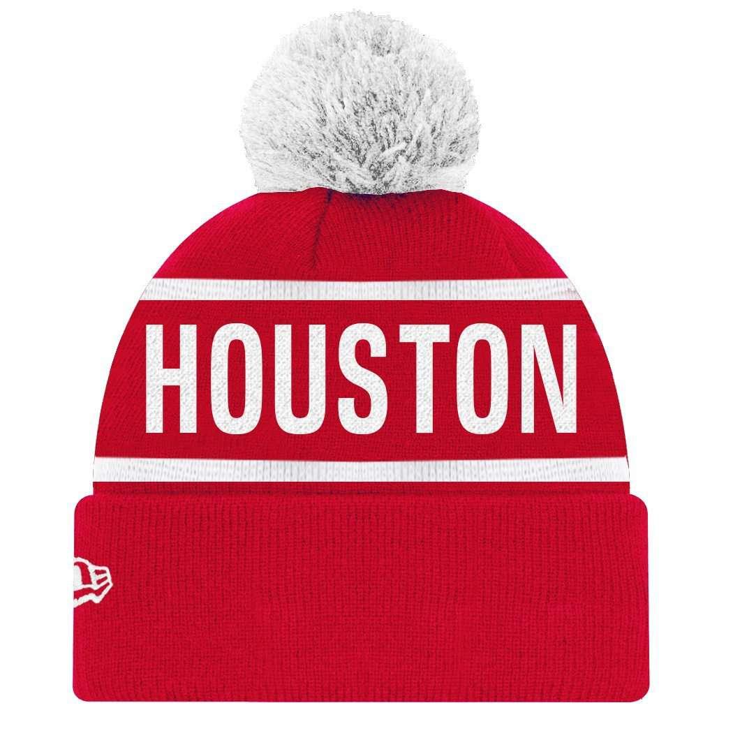 Houston Rockets New Era NBA Team On Fire Knit Beanie - Red