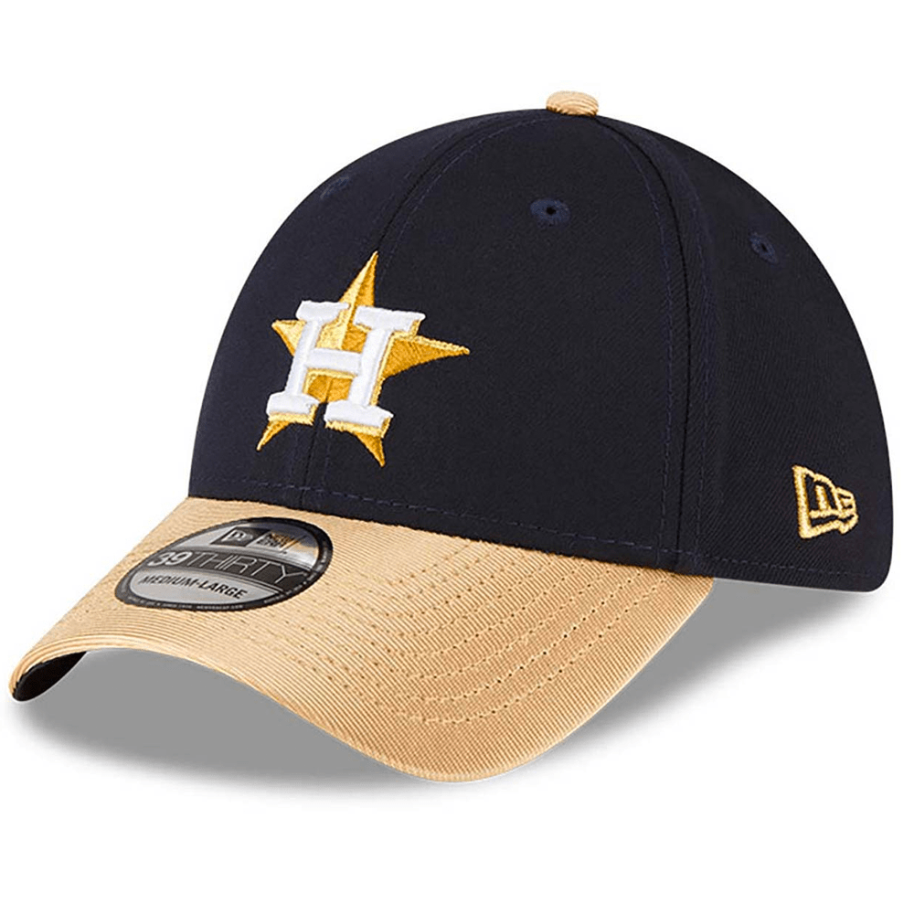 Houston Astros New Era MLB 22 Champs Gold 39THIRTY Stretch Fit Hat - Navy
