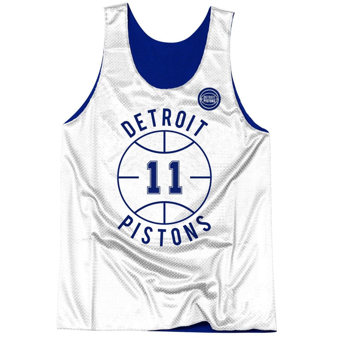 Isiah Thomas Detroit Pistons Mitchell & Ness NBA Reversible Mesh Tank - Blue/White