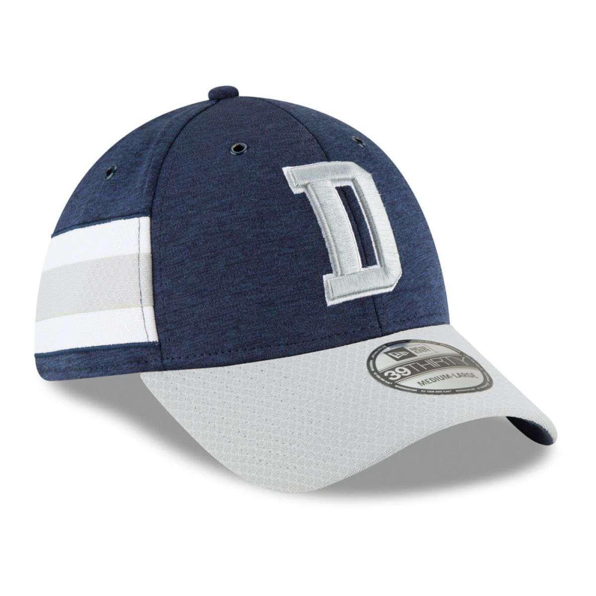 Dallas Cowboys New Era NFL 2018 Sideline 39THIRTY Stretch-Fit Curved Hat - Navy