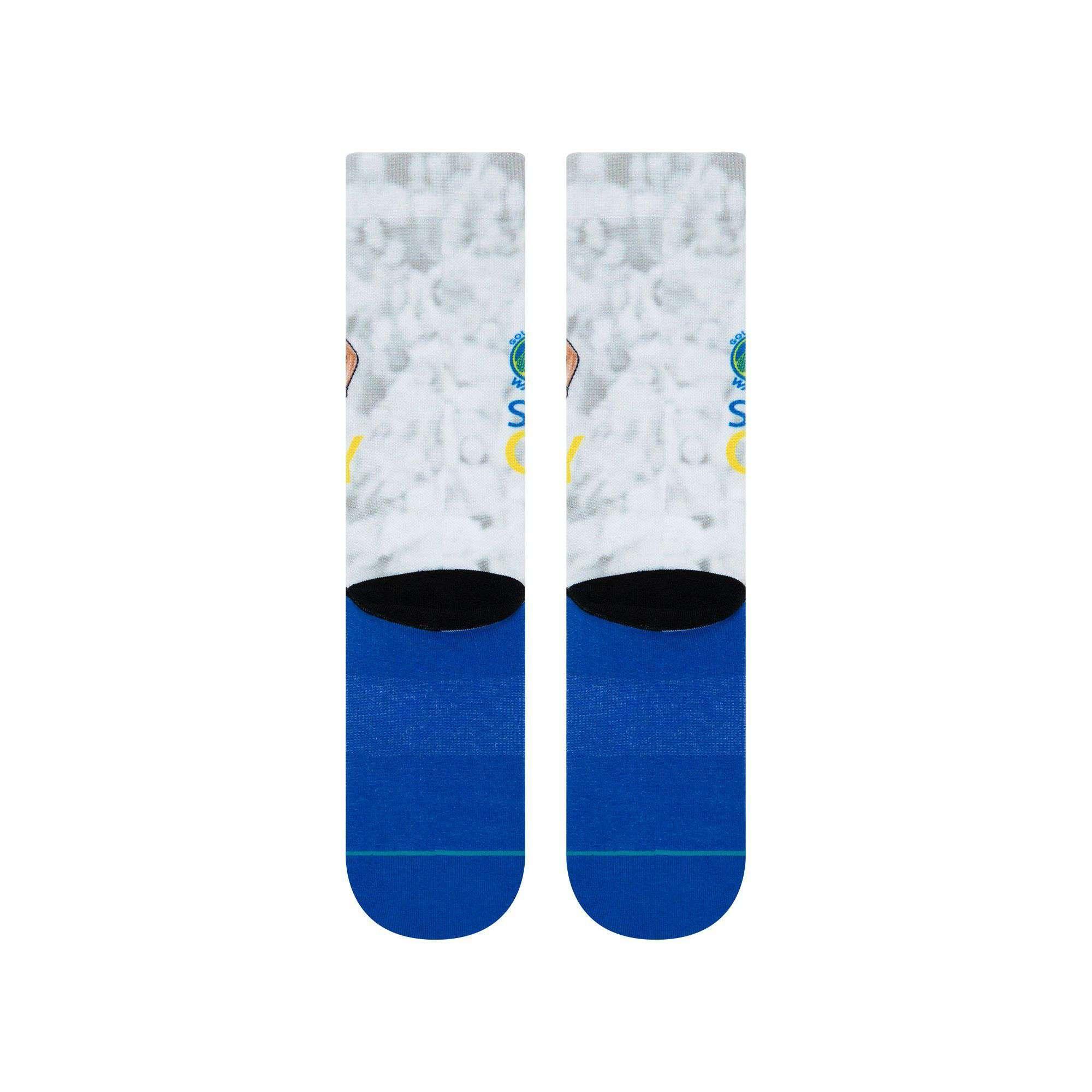 Steph Curry Golden State Warriors Stance NBA Big Head Crew Socks