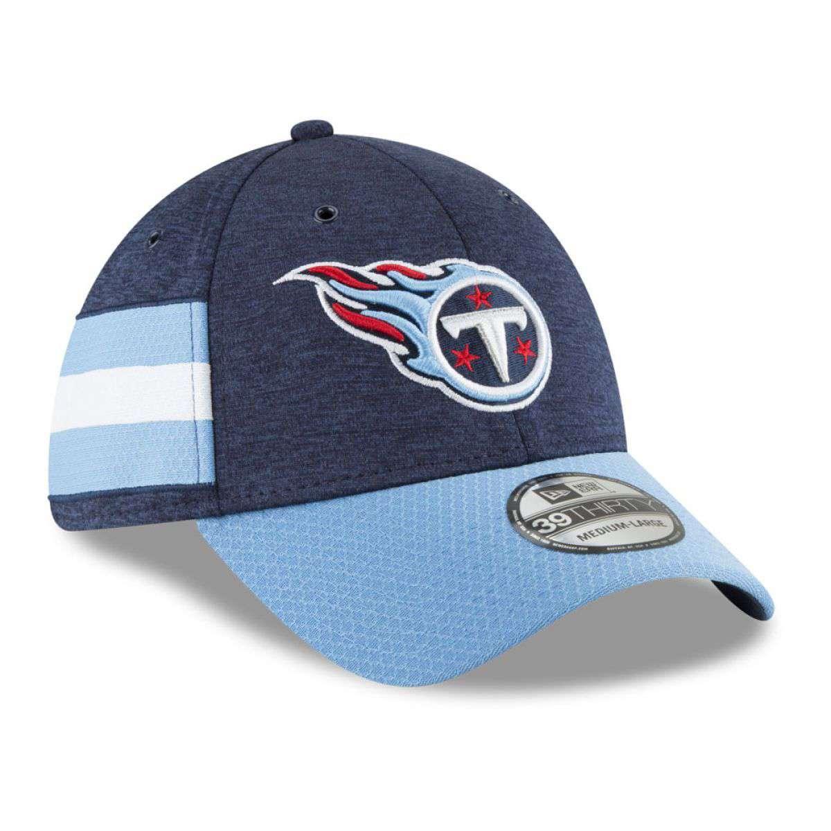 Tennessee Titans New Era NFL 2018 Sideline 39THIRTY Stretch-Fit Curved Hat - Navy