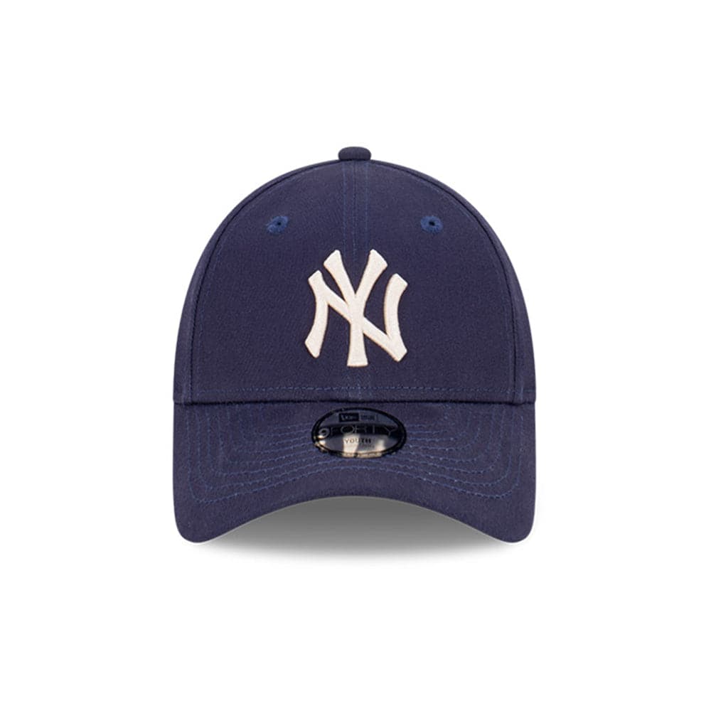 Youths New York Yankees New Era MLB Ivory Logo 9FORTY Hat - Navy