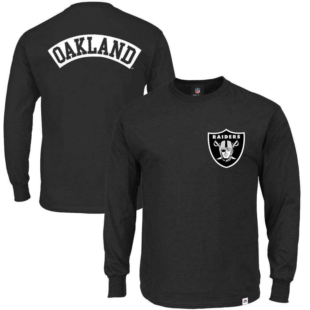 Oakland Raiders Majestic NFL Fentyn Long Sleeve T-Shirt - Black