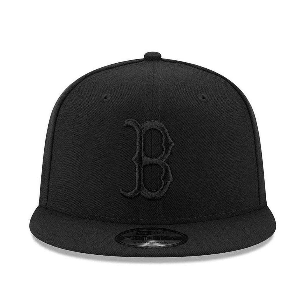 Boston Red Sox New Era MLB Black On Black 9FIFTY Snapback Hat