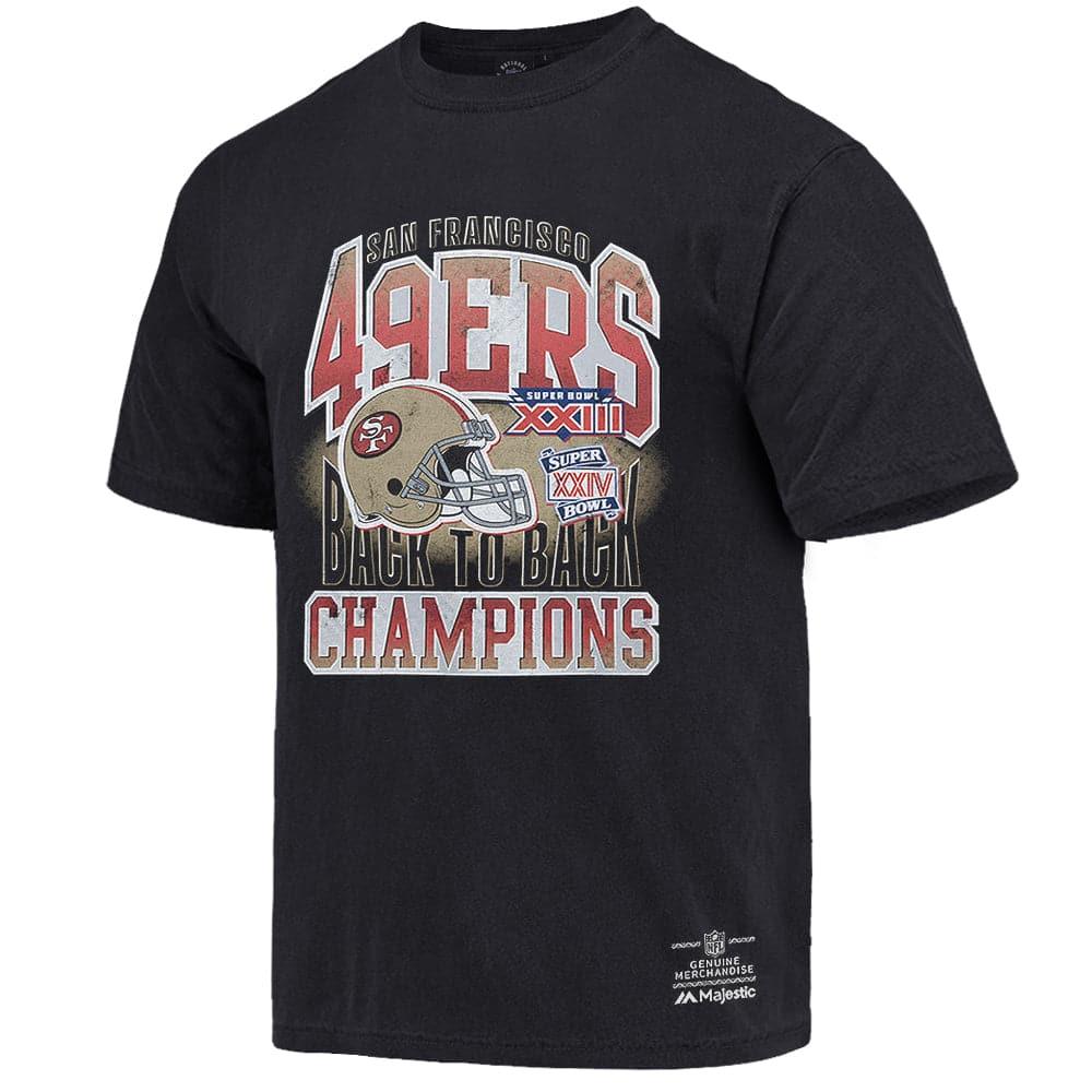 San Francisco 49ers NFL 88-89 Back To Back Champs Vintage T-Shirt - Faded Black