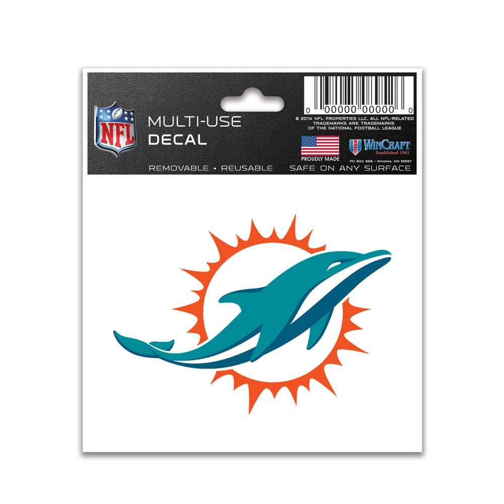 Miami Dolphins Wincraft NFL 3" x 4" Multi-Use Sticker Decal