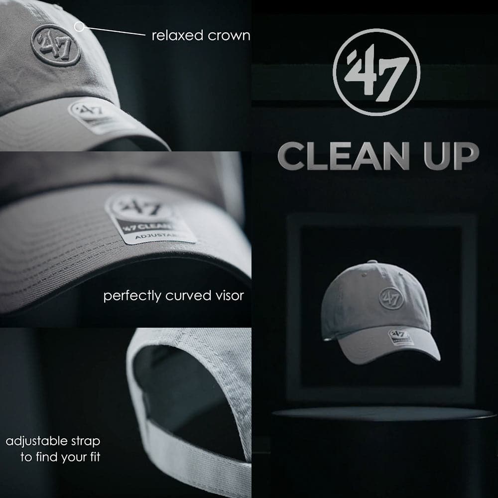 New York Mets '47 MLB Team Alt Clean Up Strapback Hat - Black