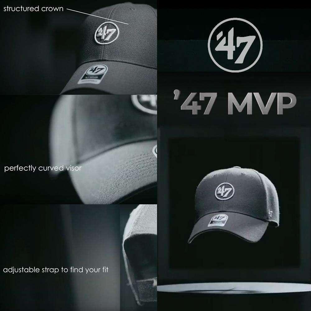 Boston Red Sox '47 MLB Black On Black MVP Snapback Curve Hat