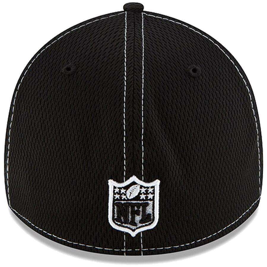 Los Angeles Rams New Era NFL 2019 Sideline Black & White 39THIRTY Stretch-Fit Curve Hat
