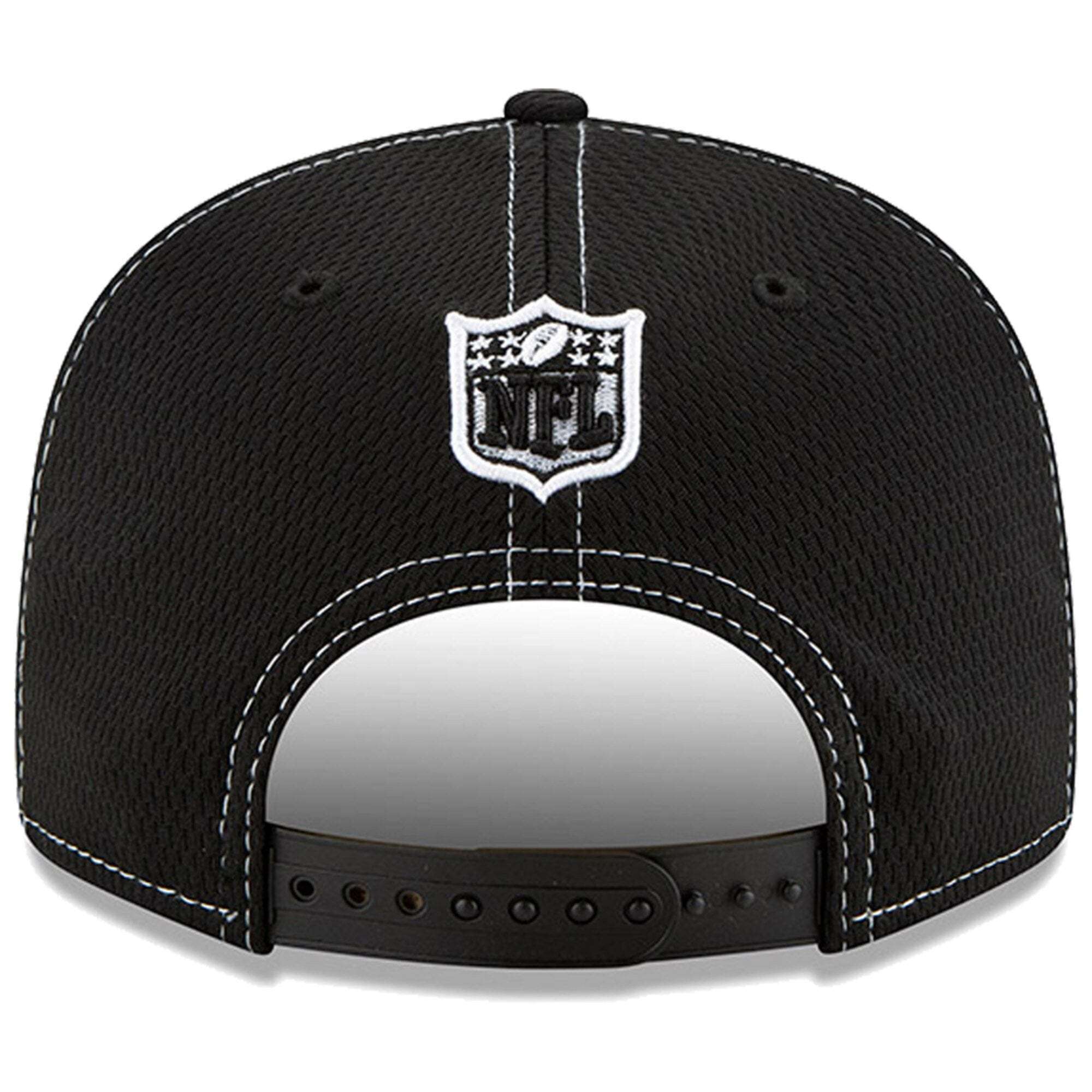 Miami Dolphins New Era NFL 2019 Sideline Road Black & White 9FIFTY Snapback Hat