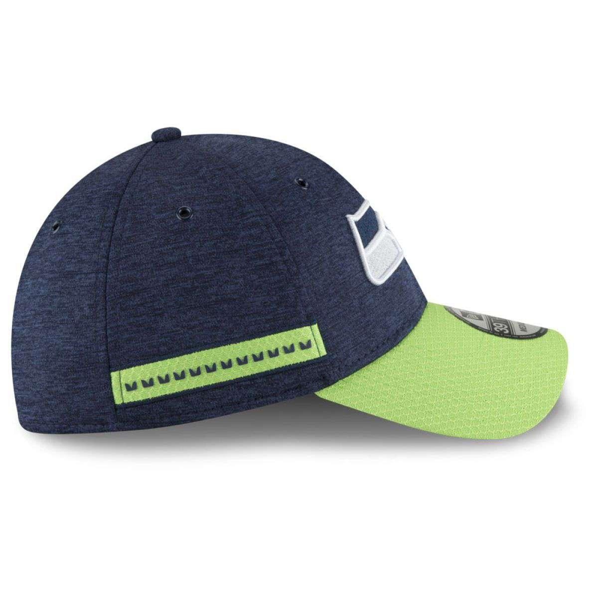 Seattle Seahawks New Era NFL 2018 Sideline 39THIRTY Stretch-Fit Curved Hat - Navy