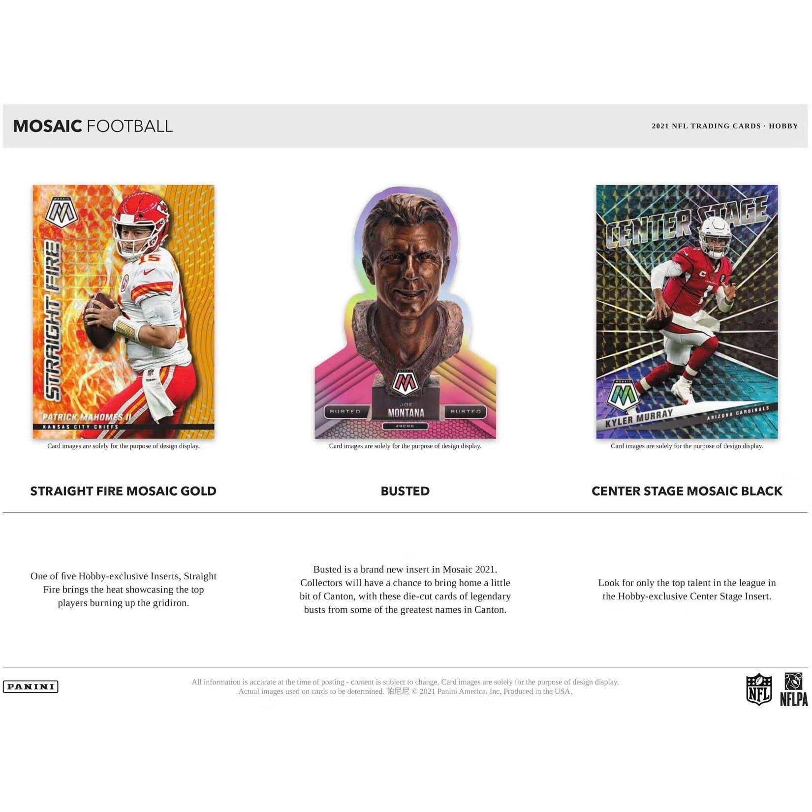 2021 Panini NFL Mosaic Football Trading Card Cello Hobby Fat Pack