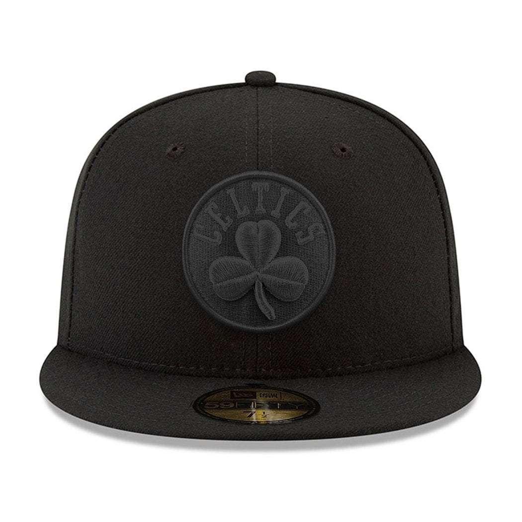 Boston Celtics New Era NBA Black On Black Team Logo 59FIFTY Fitted Hat
