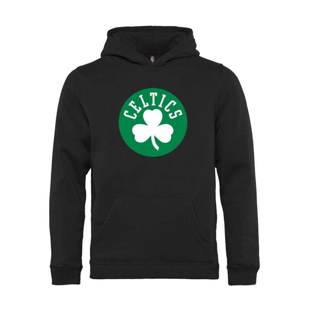 Youths Boston Celtics Outerstuff NBA Logo Hoodie Jumper - Black