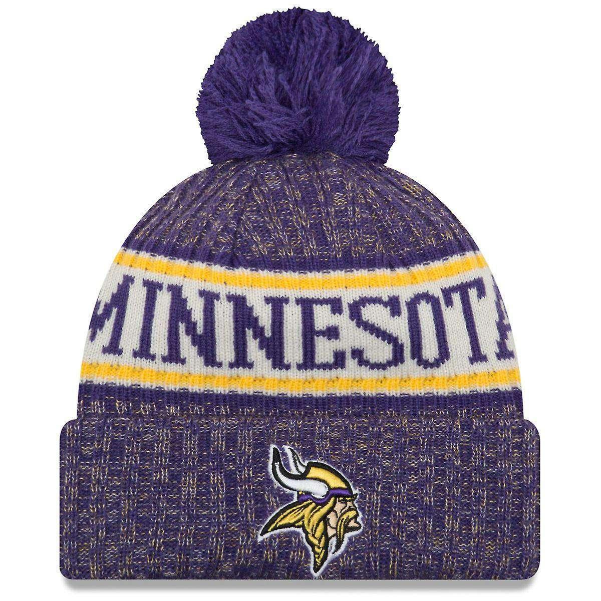 Minnesota Vikings New Era NFL 2018 NFL Sideline Knit Beanie - Purple