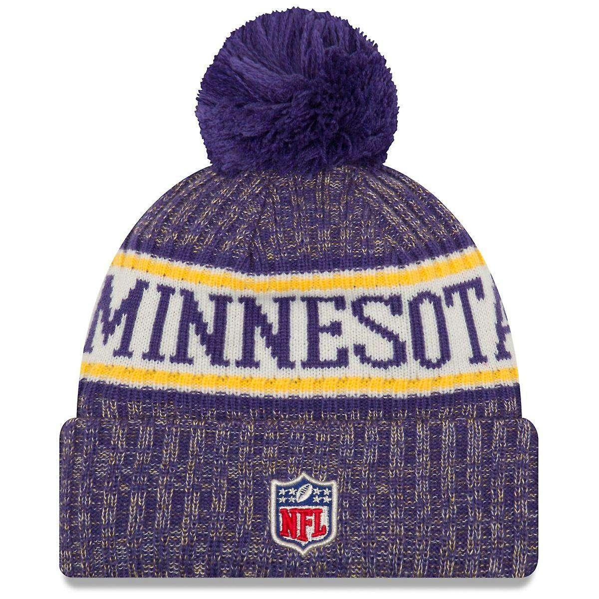 Minnesota Vikings New Era NFL 2018 NFL Sideline Knit Beanie - Purple