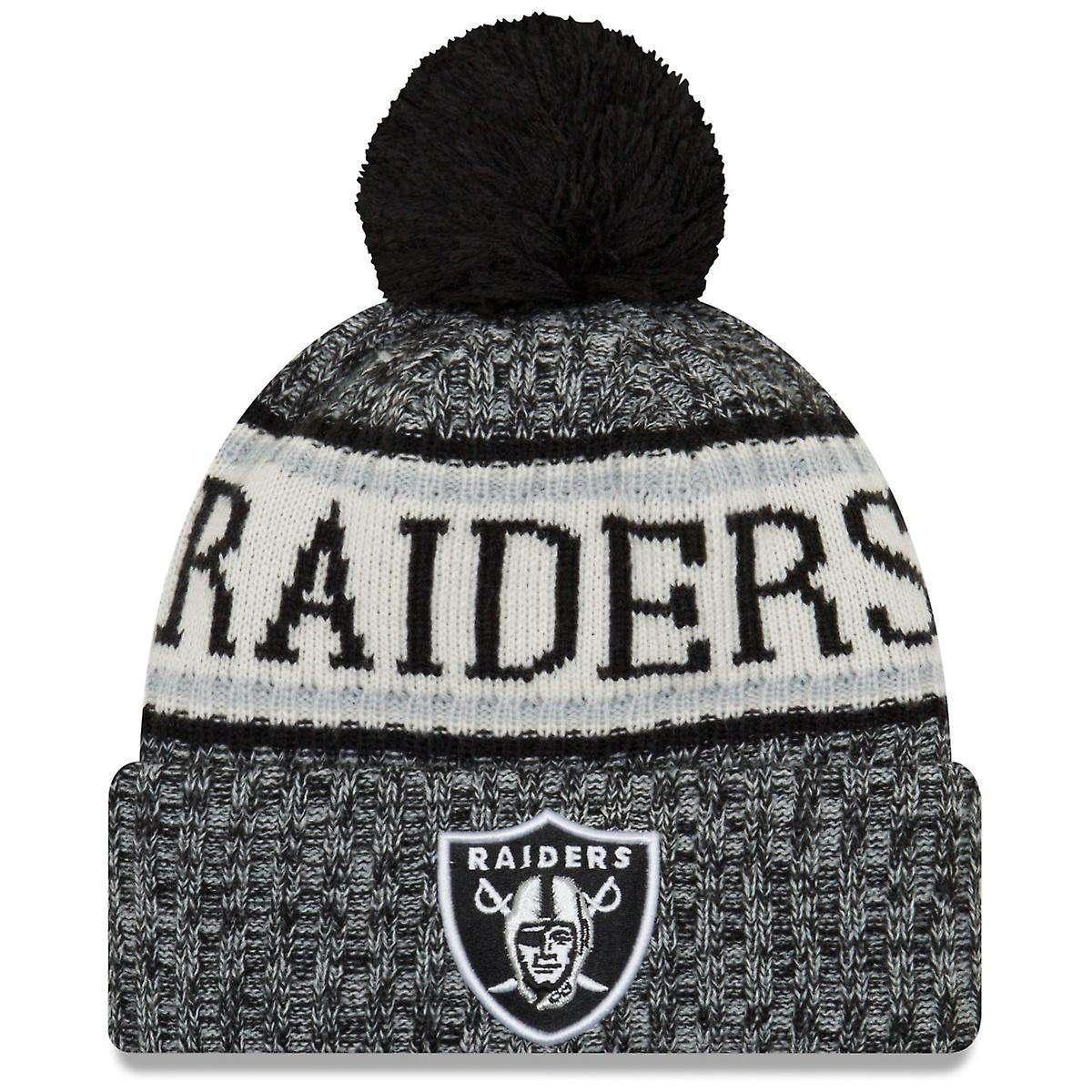 Las Vegas Raiders New Era NFL Sideline Knit Beanie - Black