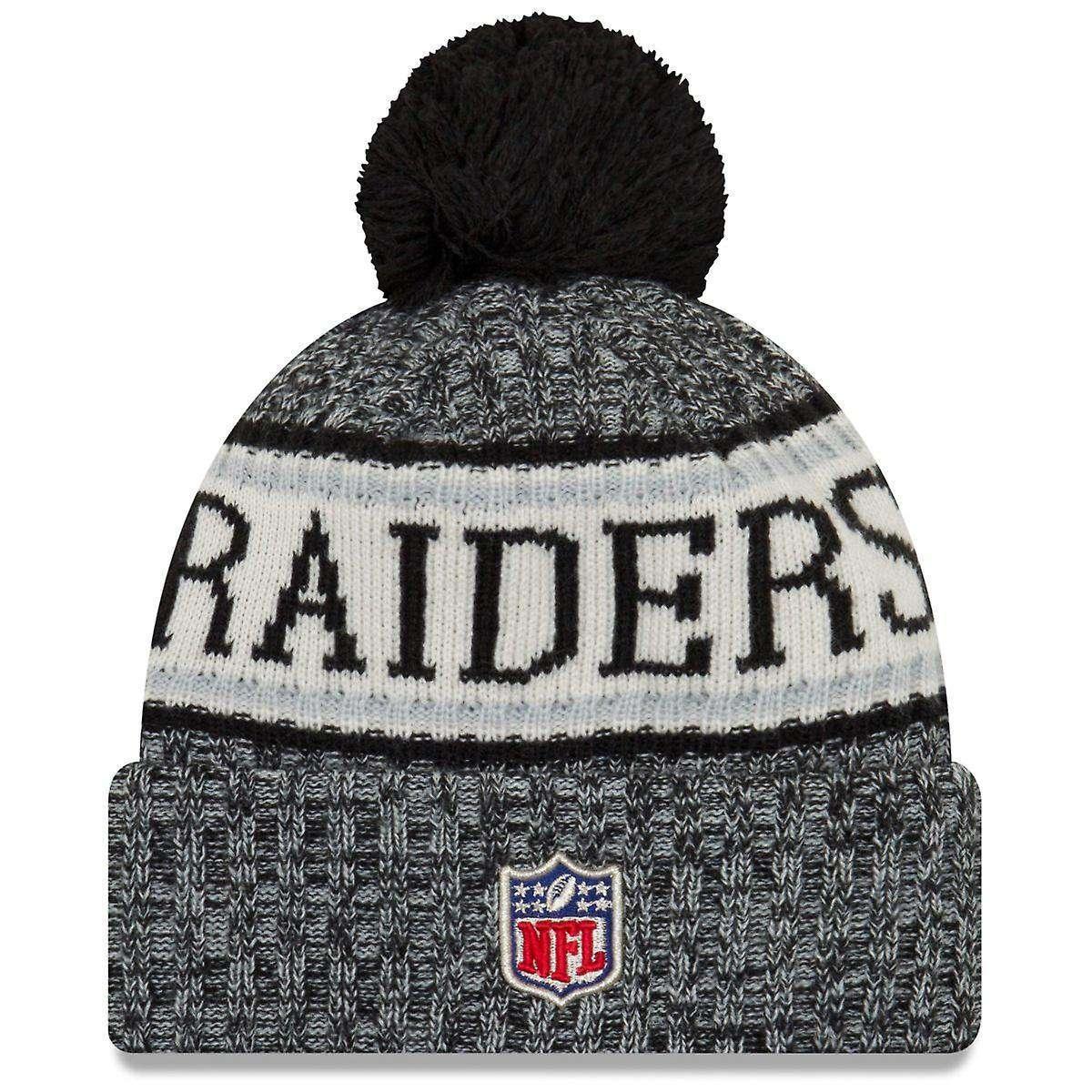 Las Vegas Raiders New Era NFL Sideline Knit Beanie - Black