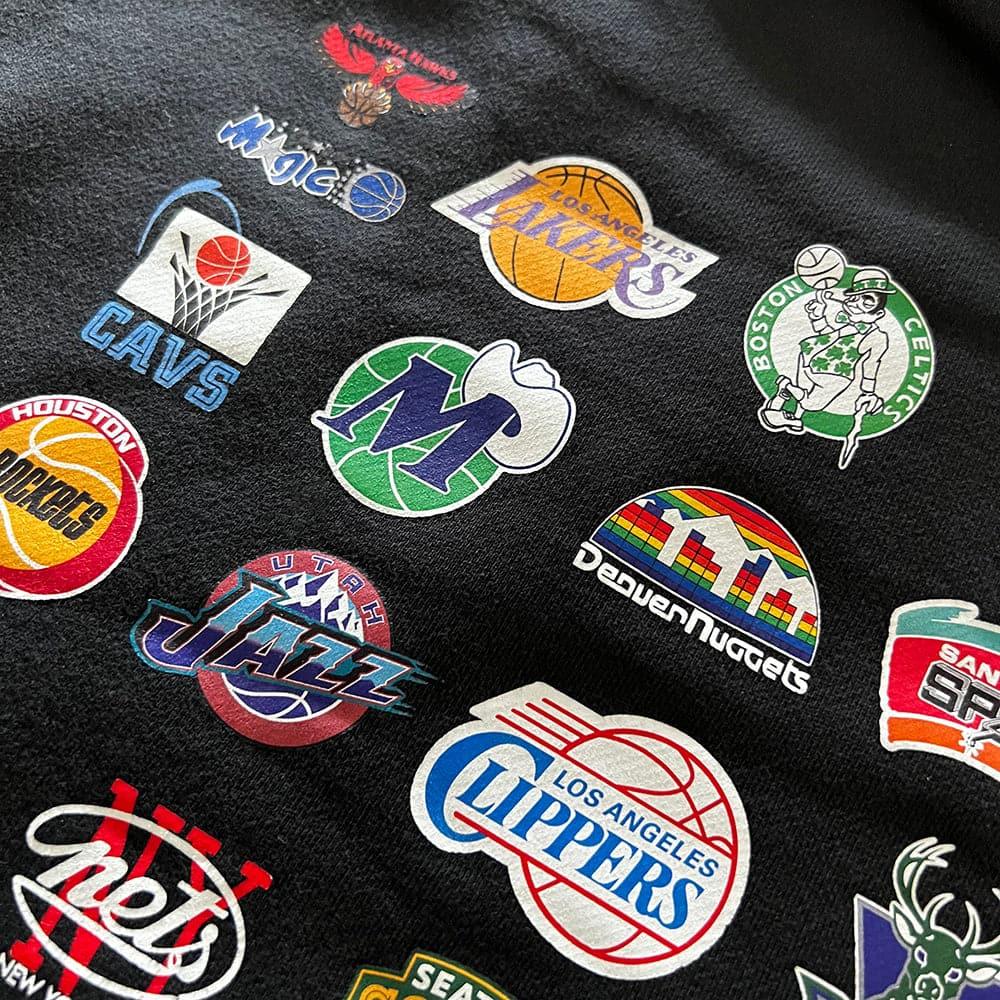 NBA HWC Multi Logo Mitchell & Ness Vintage Crew Jumper - Faded Black