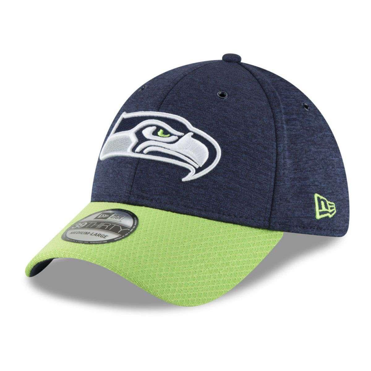 Seattle Seahawks New Era NFL 2018 Sideline 39THIRTY Stretch-Fit Curved Hat - Navy