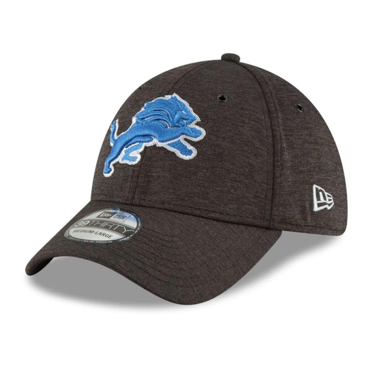 Detroit Lions New Era NFL 2018 Sideline 39THIRTY Stretch-Fit Curved Hat - Black