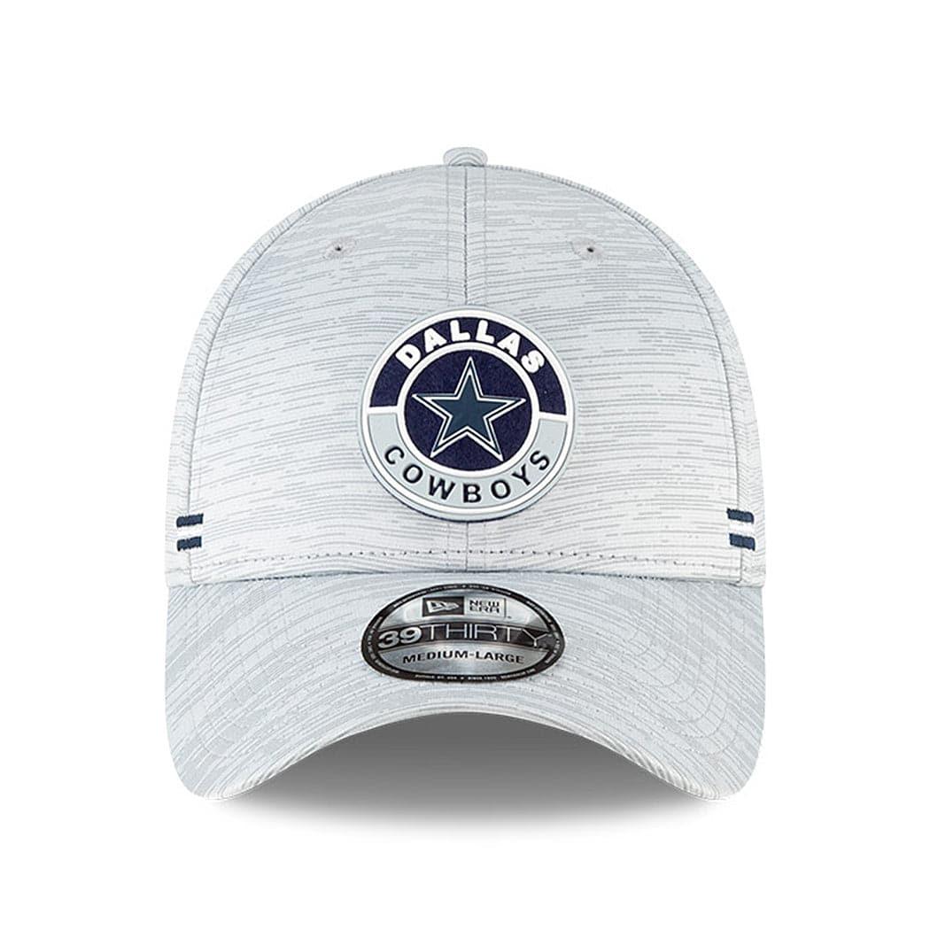 Dallas Cowboys New Era NFL 2020 Sideline 39THIRTY Flex Fit Curve Hat - Grey