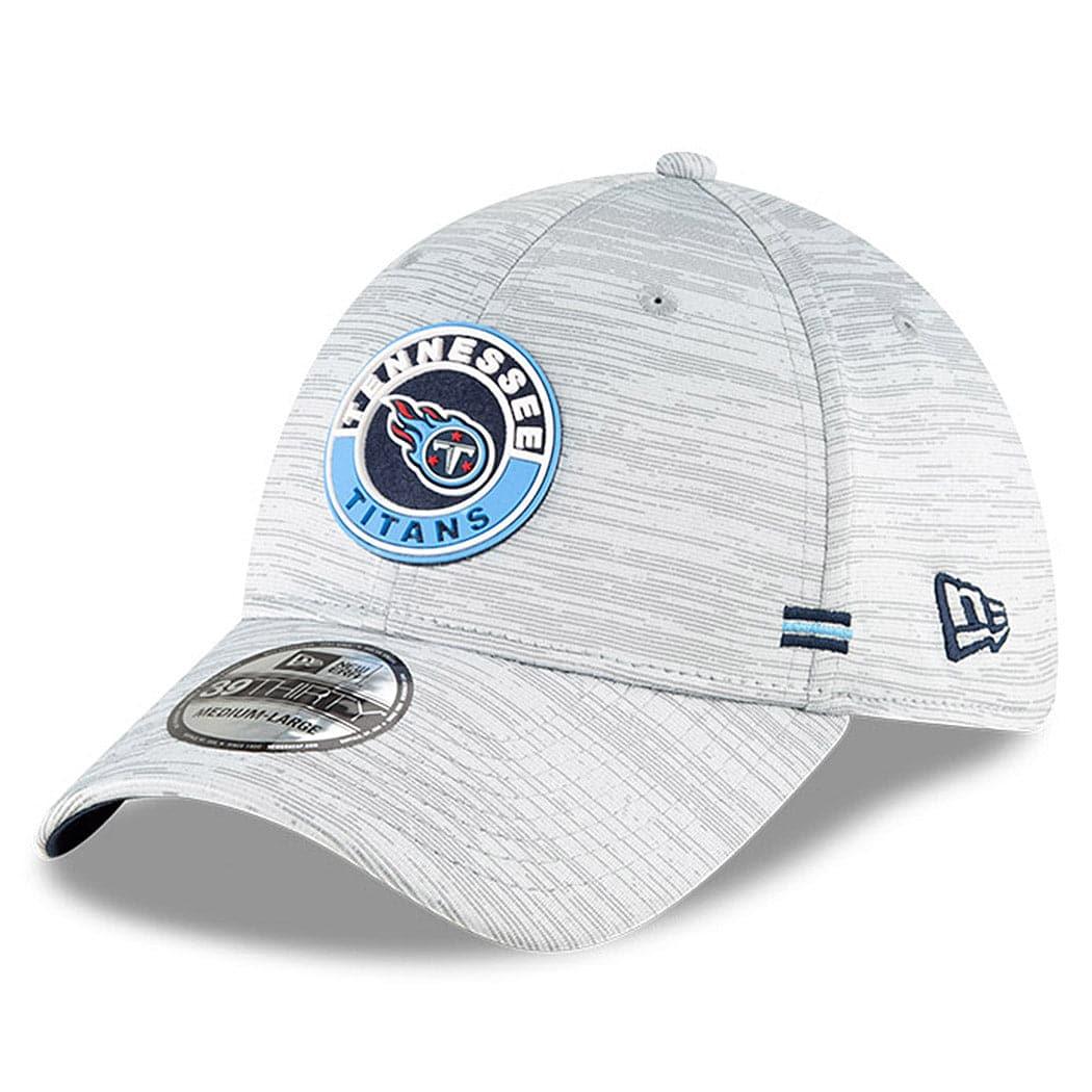 Tennessee Titans New Era NFL 2020 Sideline 39THIRTY Flex Fit Curve Hat - Grey
