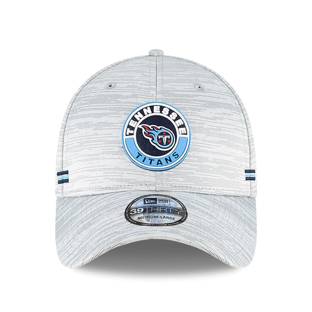 Tennessee Titans New Era NFL 2020 Sideline 39THIRTY Flex Fit Curve Hat - Grey