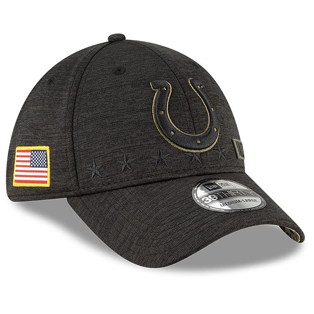 Indianapolis Colts New Era NFL 2020 Sideline 39THIRTY Flex Fit Curve Hat - Black