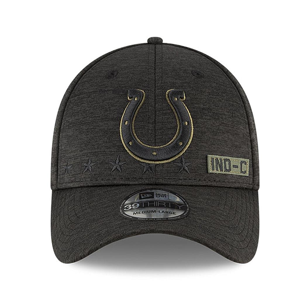 Indianapolis Colts New Era NFL 2020 Sideline 39THIRTY Flex Fit Curve Hat - Black