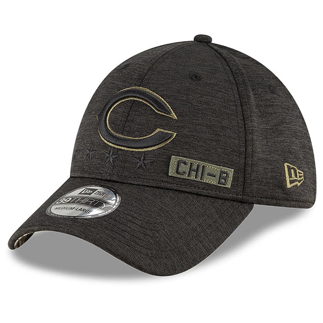 Chicago Bears New Era NFL 2020 Sideline 39THIRTY Flex Fit Curve Hat - Black