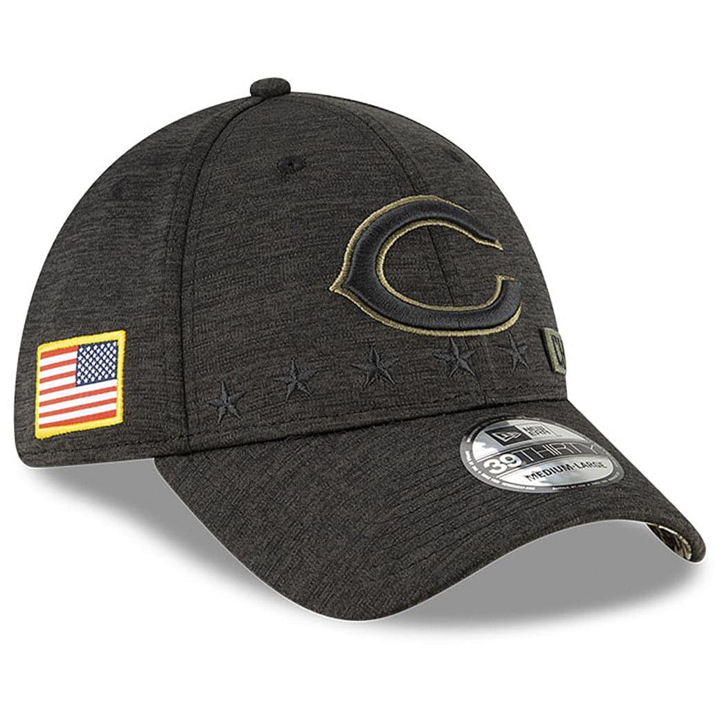 Chicago Bears New Era NFL 2020 Sideline 39THIRTY Flex Fit Curve Hat - Black