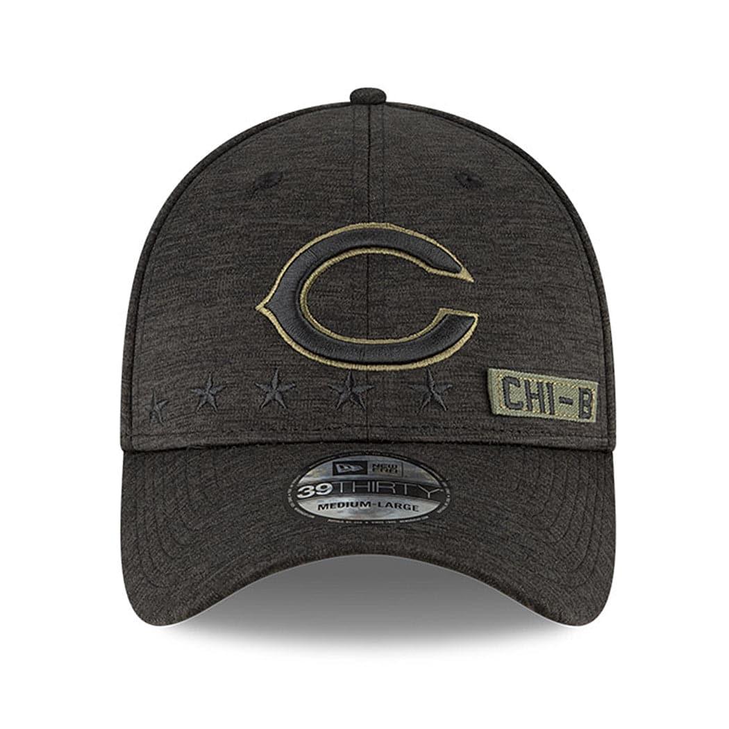 Chicago Bears New Era NFL 2020 Sideline 39THIRTY Flex Fit Curve Hat - Black