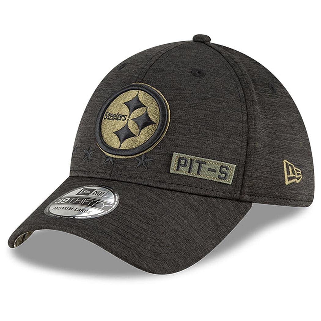 Pittsburgh Steelers New Era NFL 2020 Sideline 39THIRTY Flex Fit Curve Hat - Black