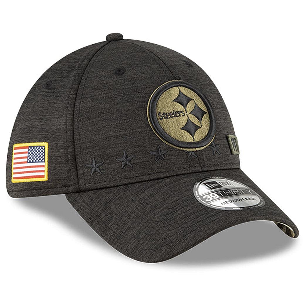 Pittsburgh Steelers New Era NFL 2020 Sideline 39THIRTY Flex Fit Curve Hat - Black