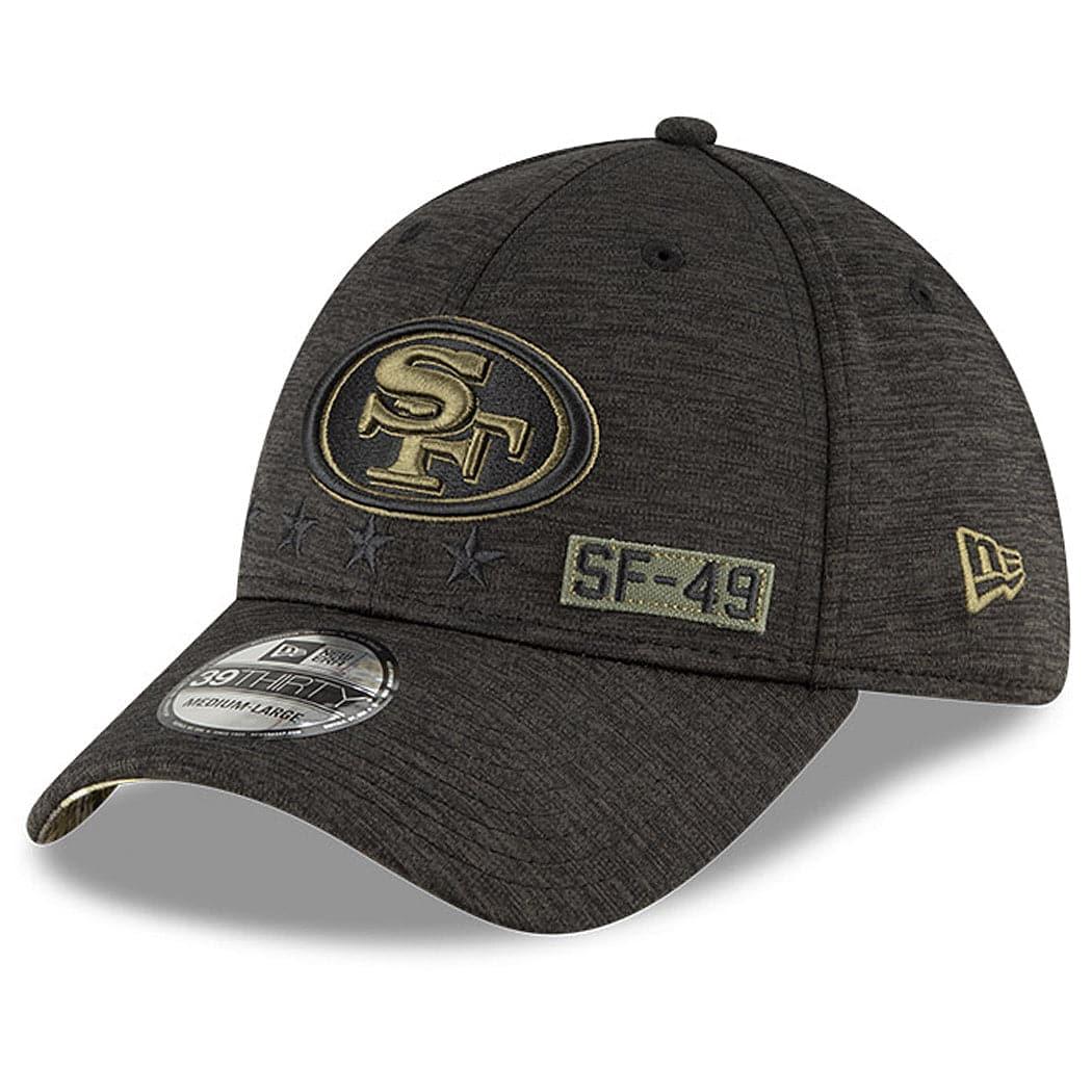 San Francisco 49ers New Era NFL 2020 Salute To Service 39THIRTY Flex Fit Curve Hat - Black