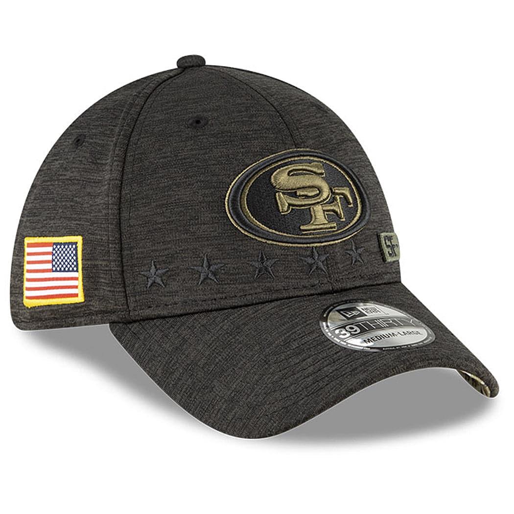 San Francisco 49ers New Era NFL 2020 Salute To Service 39THIRTY Flex Fit Curve Hat - Black