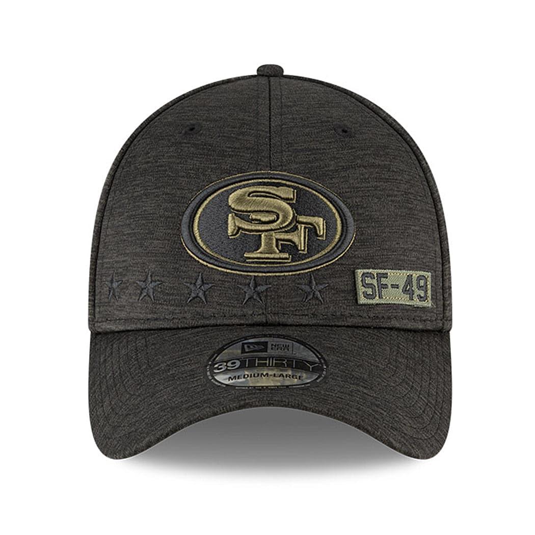 San Francisco 49ers New Era NFL 2020 Salute To Service 39THIRTY Flex Fit Curve Hat - Black