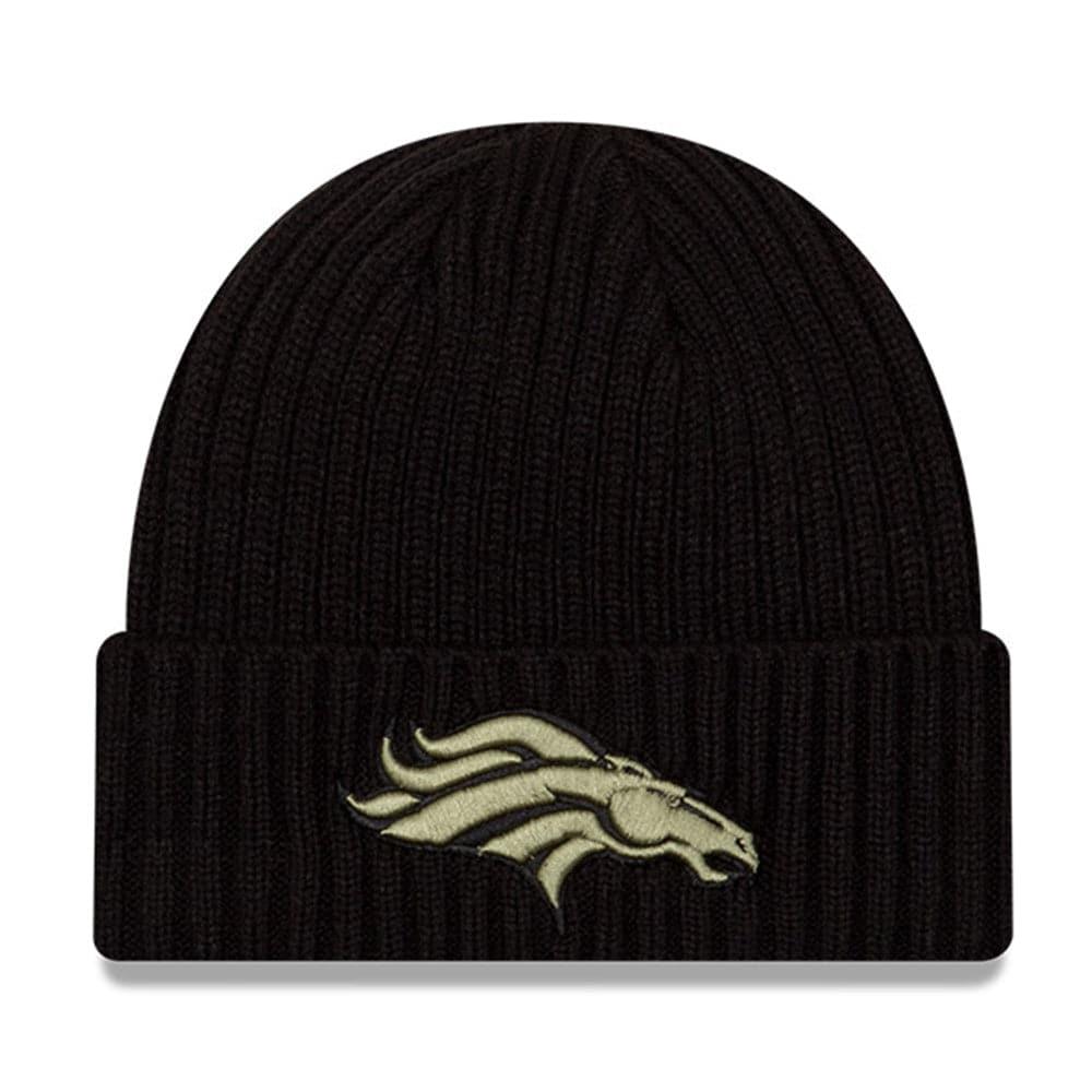 Denver Broncos New Era NFL 2020 Salute To Service Cuffed Knit Beanie - Black