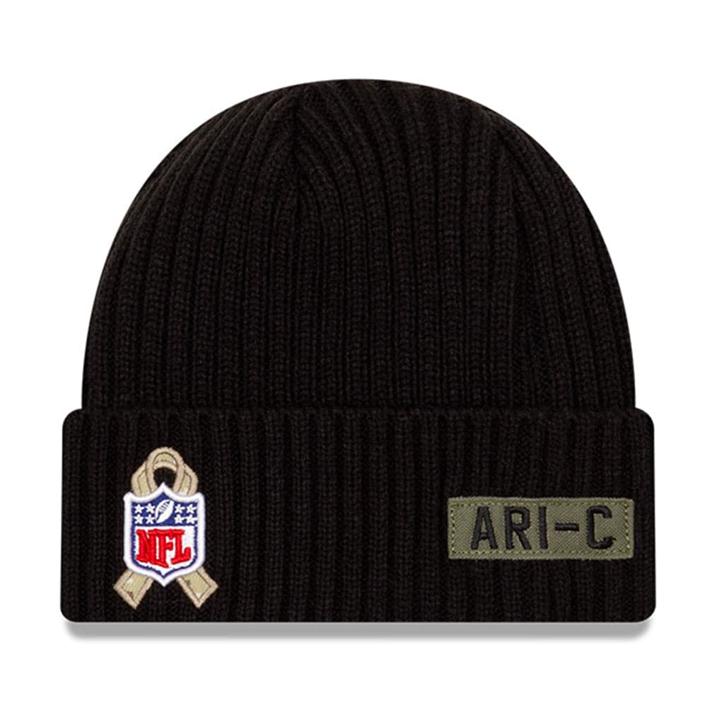 Arizona Cardinals New Era NFL 2020 Salute To Service Cuffed Knit Beanie - Black
