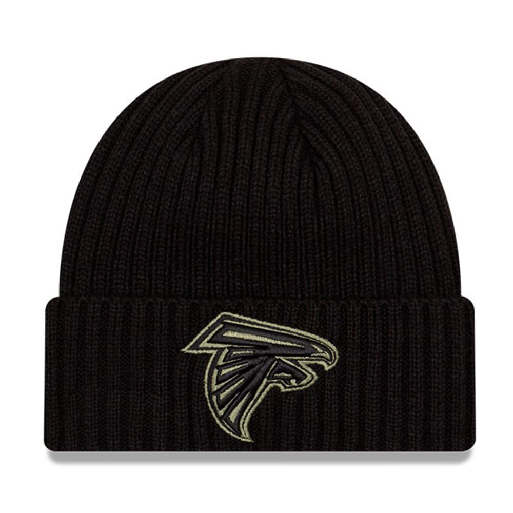 Atlanta Falcons New Era NFL 2020 Salute To Service Cuffed Knit Beanie - Black